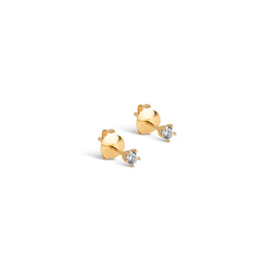 ENAMEL Copenhagen Studs, Clara Earrings White CZ