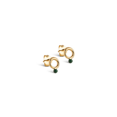 ENAMEL Copenhagen Studs, Dotta Earrings Petrol Green