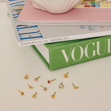 ENAMEL Copenhagen Studs, Heart Earrings 925S/GP/M