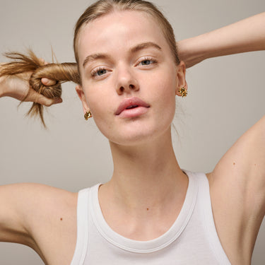 ENAMEL Copenhagen Studs, Large Sunshine Earrings 925S/GP