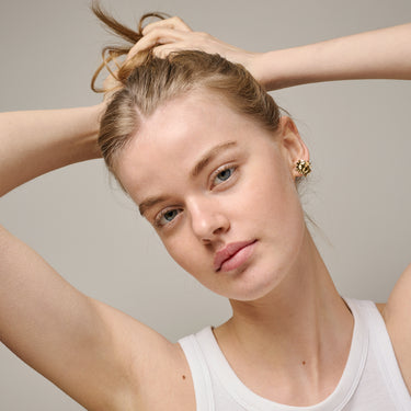 ENAMEL Copenhagen Studs, Large Sunshine Earrings 925S/GP