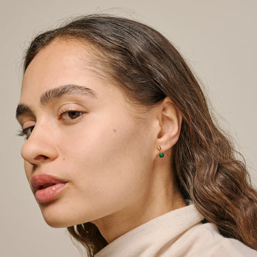 ENAMEL Copenhagen Studs, Mina Earrings Petrol Green