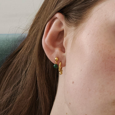 ENAMEL Copenhagen Studs, Mina Earrings Petrol Green