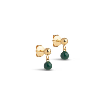 ENAMEL Copenhagen Studs, Mina Earrings Petrol Green