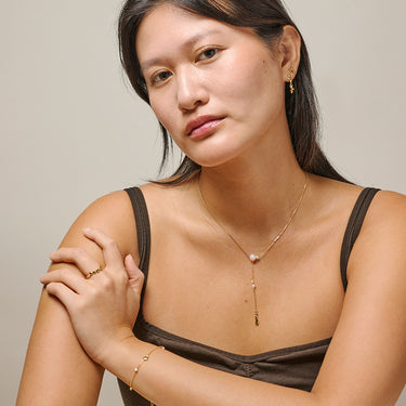 ENAMEL Copenhagen Studs, Nara Long Earrings 925S/GP