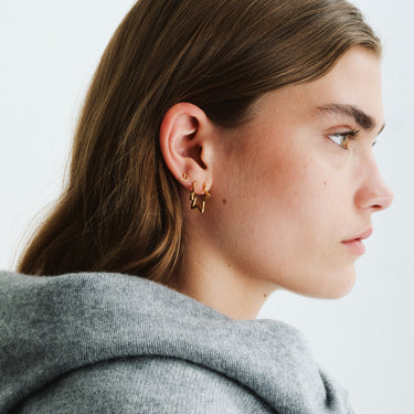 ENAMEL Copenhagen Studs, Organic Moon Earrings Gold Plated