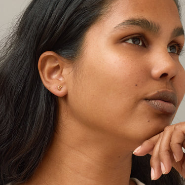 ENAMEL Copenhagen Studs, Organic Moon Earrings Gold Plated