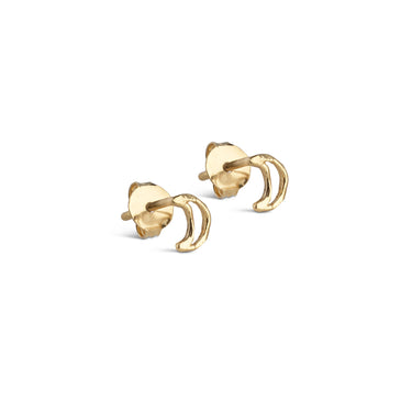 ENAMEL Copenhagen Studs, Organic Moon Earrings Gold Plated