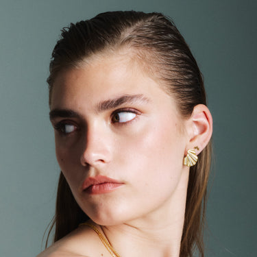 ENAMEL Copenhagen Studs, Organic Star Earrings Gold Plated