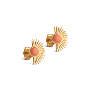 ENAMEL Copenhagen Studs, Soleil Earrings Light Coral