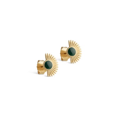 ENAMEL Copenhagen Studs, Soleil Earrings 42 Petrol Green