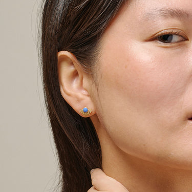 ENAMEL Copenhagen Studs, Soleil Earrings Cornflower