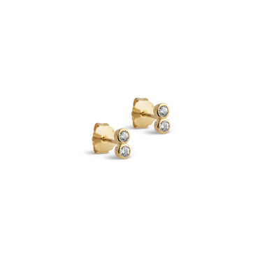 ENAMEL Copenhagen Studs, Twin CZ Earrings Clear CZ