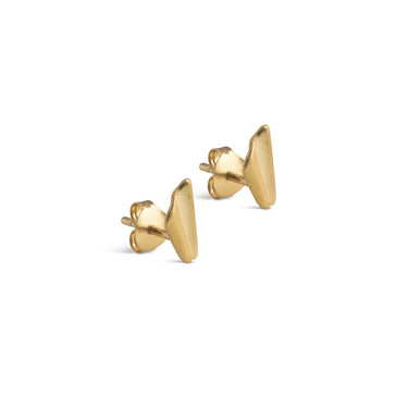 ENAMEL Copenhagen Studs, Wave Leaf Earrings Gold Plated