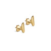 ENAMEL Copenhagen Studs, Wave Leaf Earrings Gold Plated