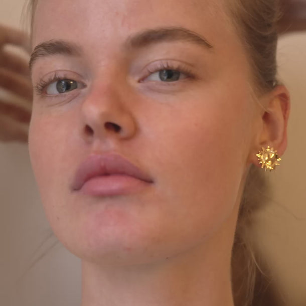 ENAMEL Copenhagen Studs, Large Sunshine Earrings 925S/GP