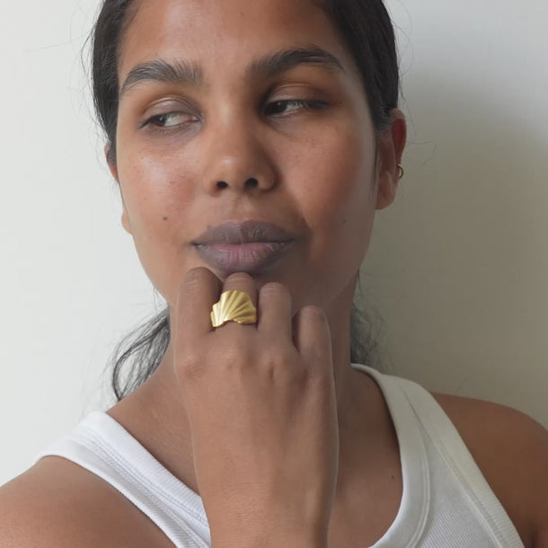 ENAMEL Copenhagen Ring, Wave Rings Gold Plated