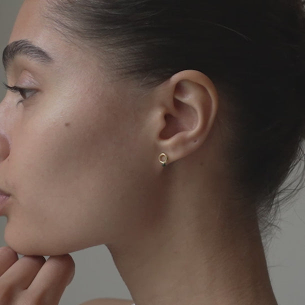 ENAMEL Copenhagen Studs, Dotta Earrings Petrol Green