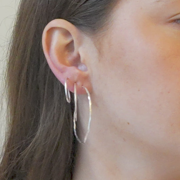 ENAMEL Copenhagen Hoops, Organic Arena Large Earrings 925S/M