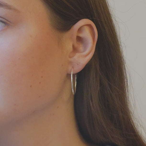 ENAMEL Copenhagen Hoops, Organic Arena Medium Earrings Silver Plated
