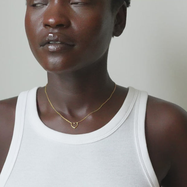 ENAMEL Copenhagen Necklace, Organic Heart Necklaces 925S/GP/M