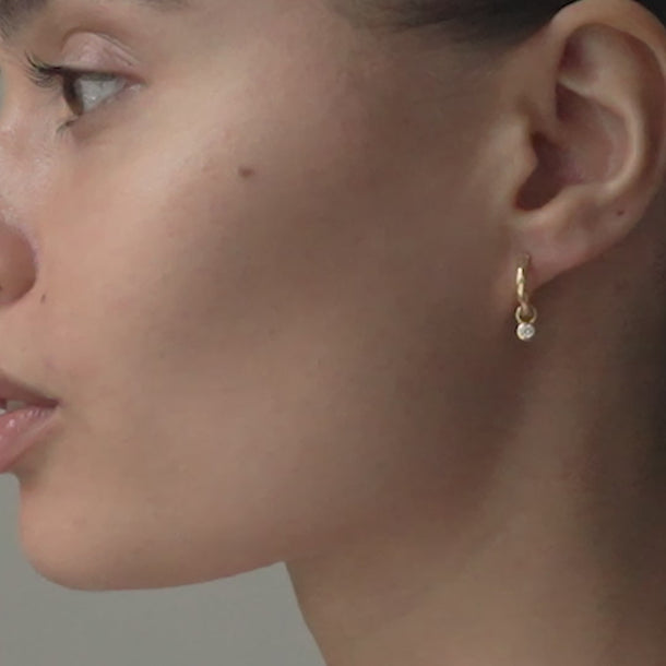 ENAMEL Copenhagen Hoops, Belle CZ Earrings White CZ