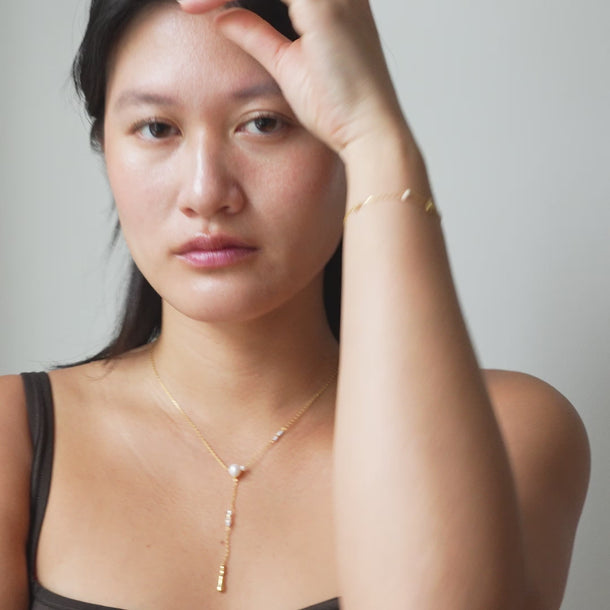 ENAMEL Copenhagen Studs, Nara Long Earrings 925S/GP