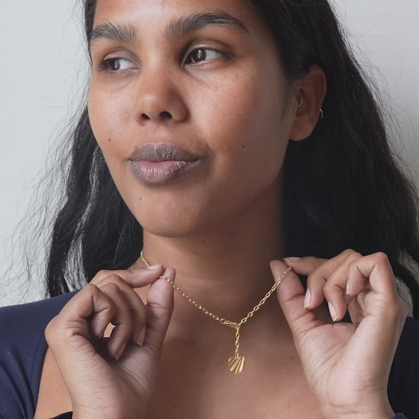 ENAMEL Copenhagen Necklace, Wave Heart Necklaces Gold Plated